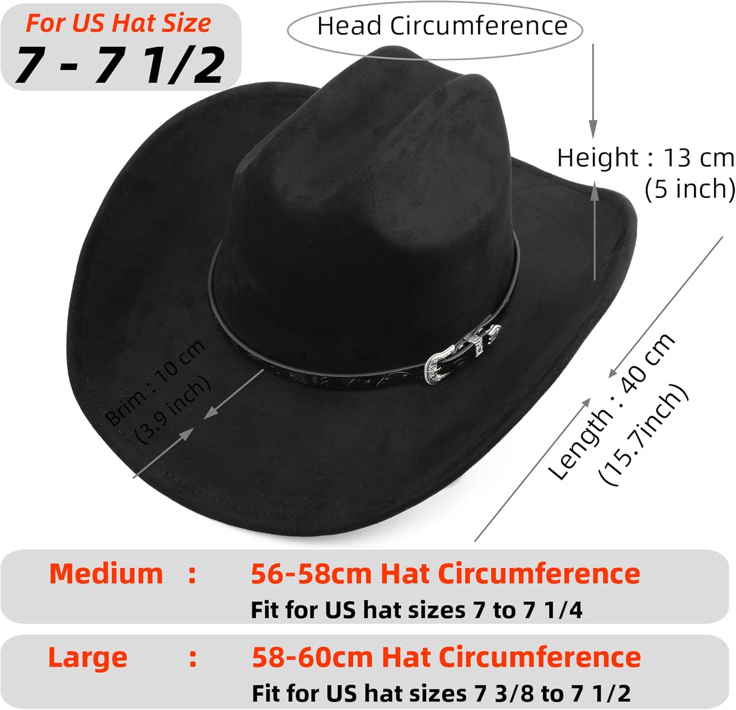 Big Cowboy Hat for Women Men Wide Brim Cowgirls Beach Cattleman Western Cowboys Hat - Image 2
