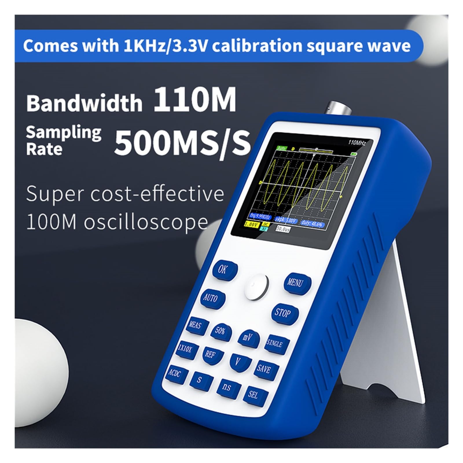Oscilloscopi digitali professionali Frequenza di campionamento 500 Larghezza banda analogica 110 MHz Supporto Memorizzazione forme d'onda Facilità Di Misurazione
