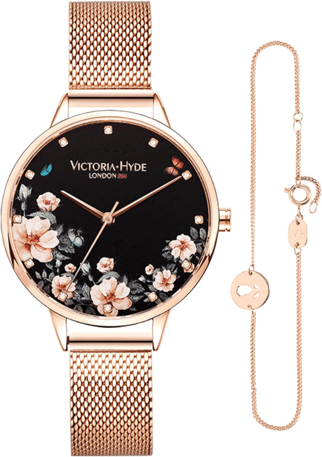 Fashion Elegant Floral Dial Watch for Women Quartz Genuine Leather Strap Wristwatch Mother's Day Gifts