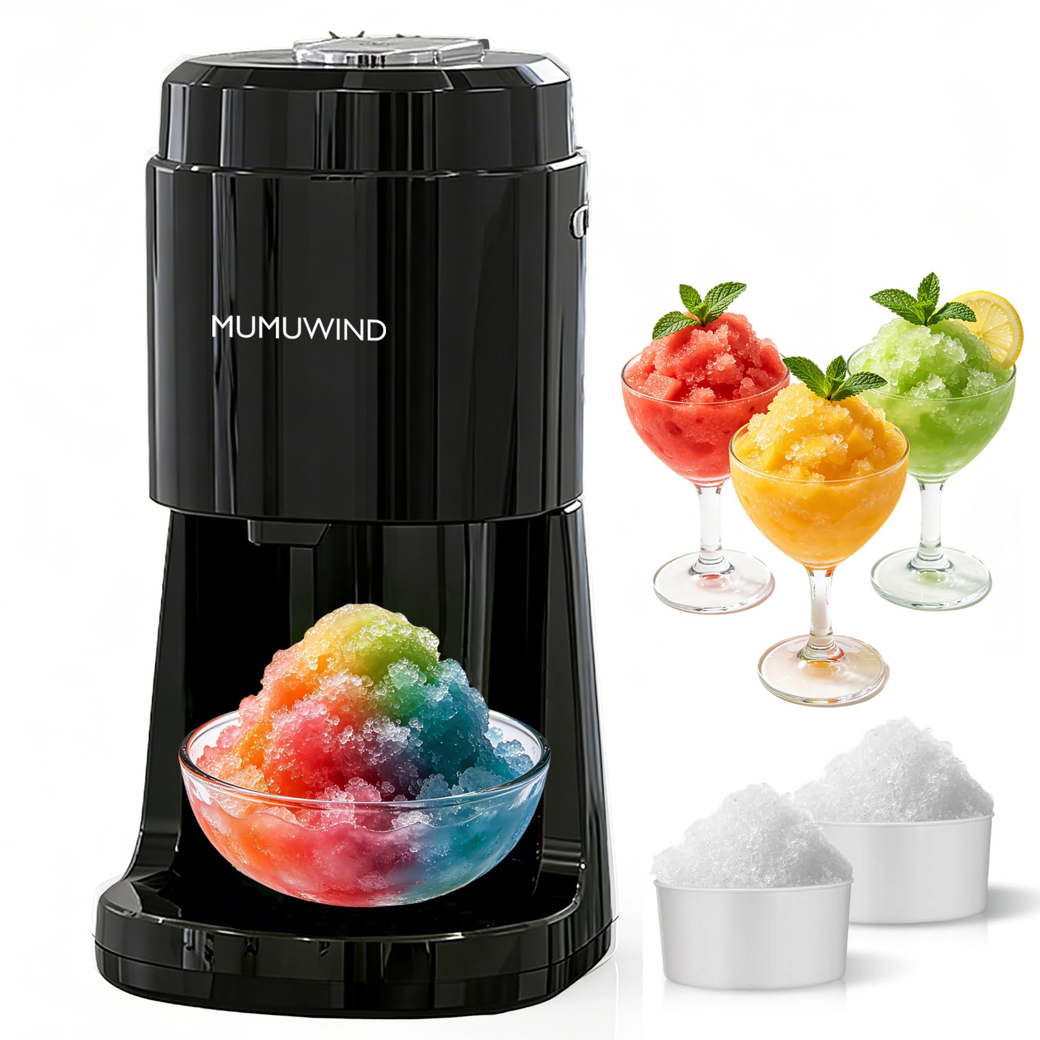 Slushy Maker Ice Shaver, ice crusher, slush-ijsmachine, Elektrische crushed ice maker is geschikt voor kamperen, cocktails, koude koffie, ijs, Weiß
