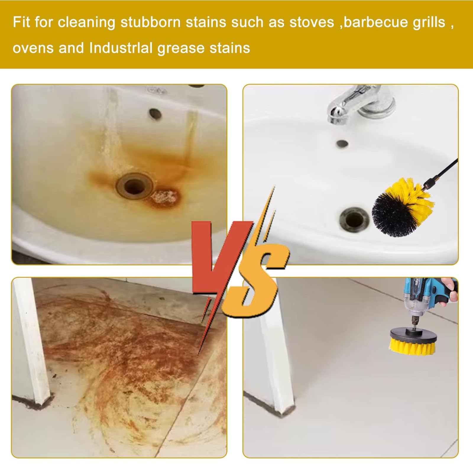 18 Pcs Drill Brush Attachments Set Power Cleaning Scrub Brushes with Extend Long Attachment Grout Cleaner for Tile — view 6