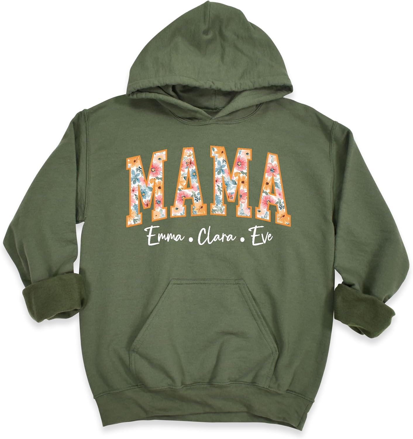 Custom Floral Mama Shirt, Mom Shirts with Kids Names, Mothers Day T-Shirt, Personalized Mama Graphic Tees, Flower Mom Outfit, Valentines Day Gift Shirt for Mama, Wildflowers Mama Mother's Day Tshirt - Image 5