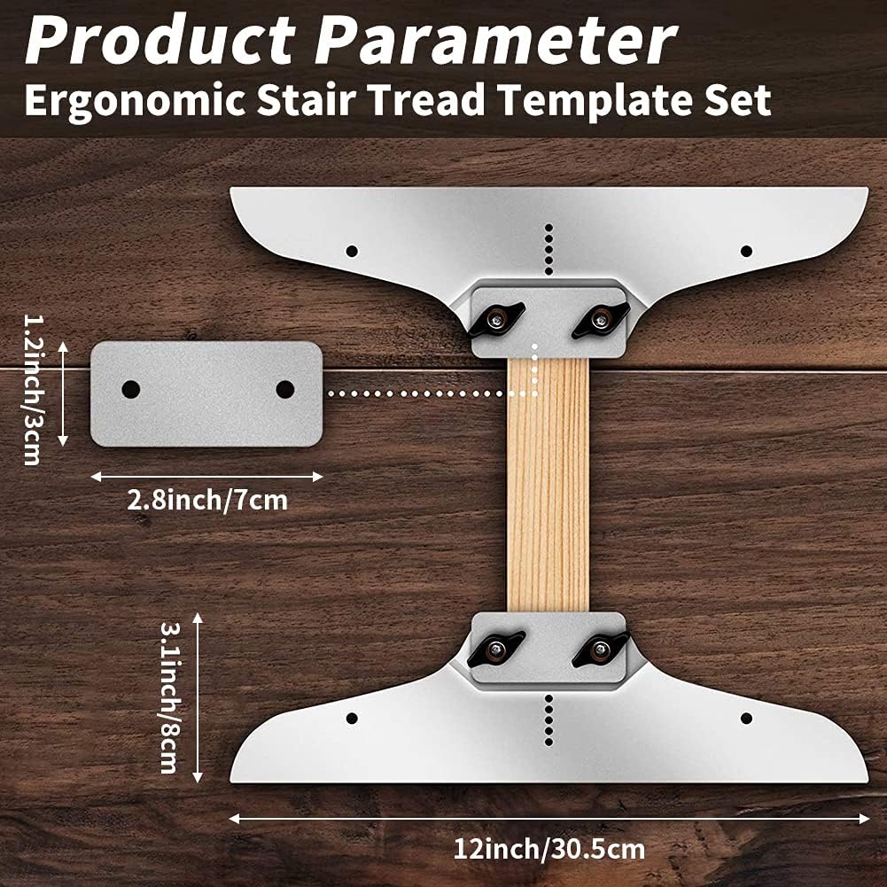 BUDDE Stair Tread Template Tool, Stair Tread Jig, Stair Measuring Tool