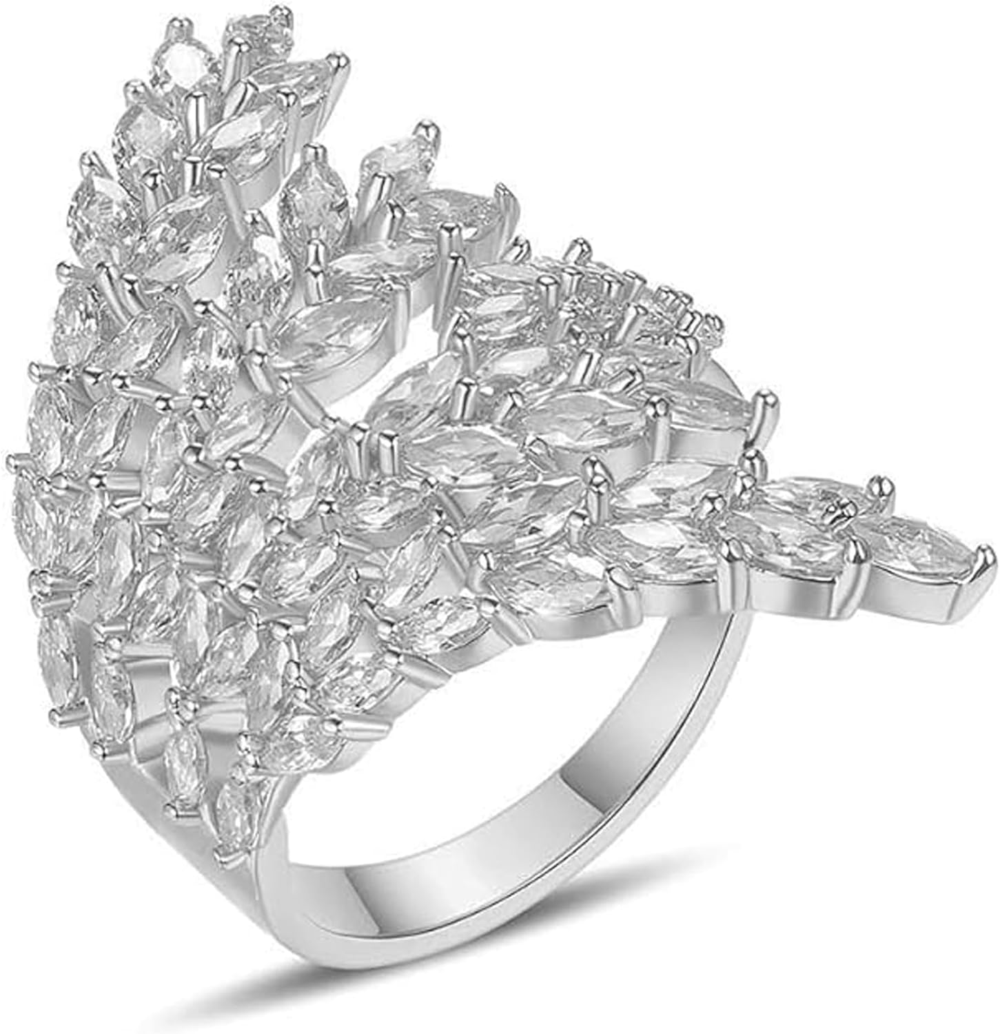 18K Gold Plated Rings for Women and Teen Girls Non Tarnish Cubic Zirconia Fidget Ring Butterfly/Snake/Mesh/Cross/Crown Knuckle Ring Open Adjustable Statement Stacking Chunky Rings