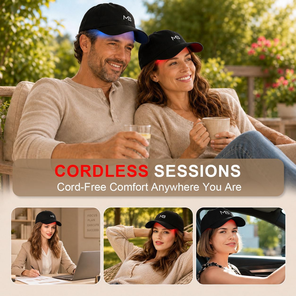 FDA Cleared Red Light Hair Growth Cap for Men and Women, 660nm Red Light Therapy for Hair Growth, Rechargeable & Adjustable for All Hair Type,At-Home Scalp Care,Deep Black