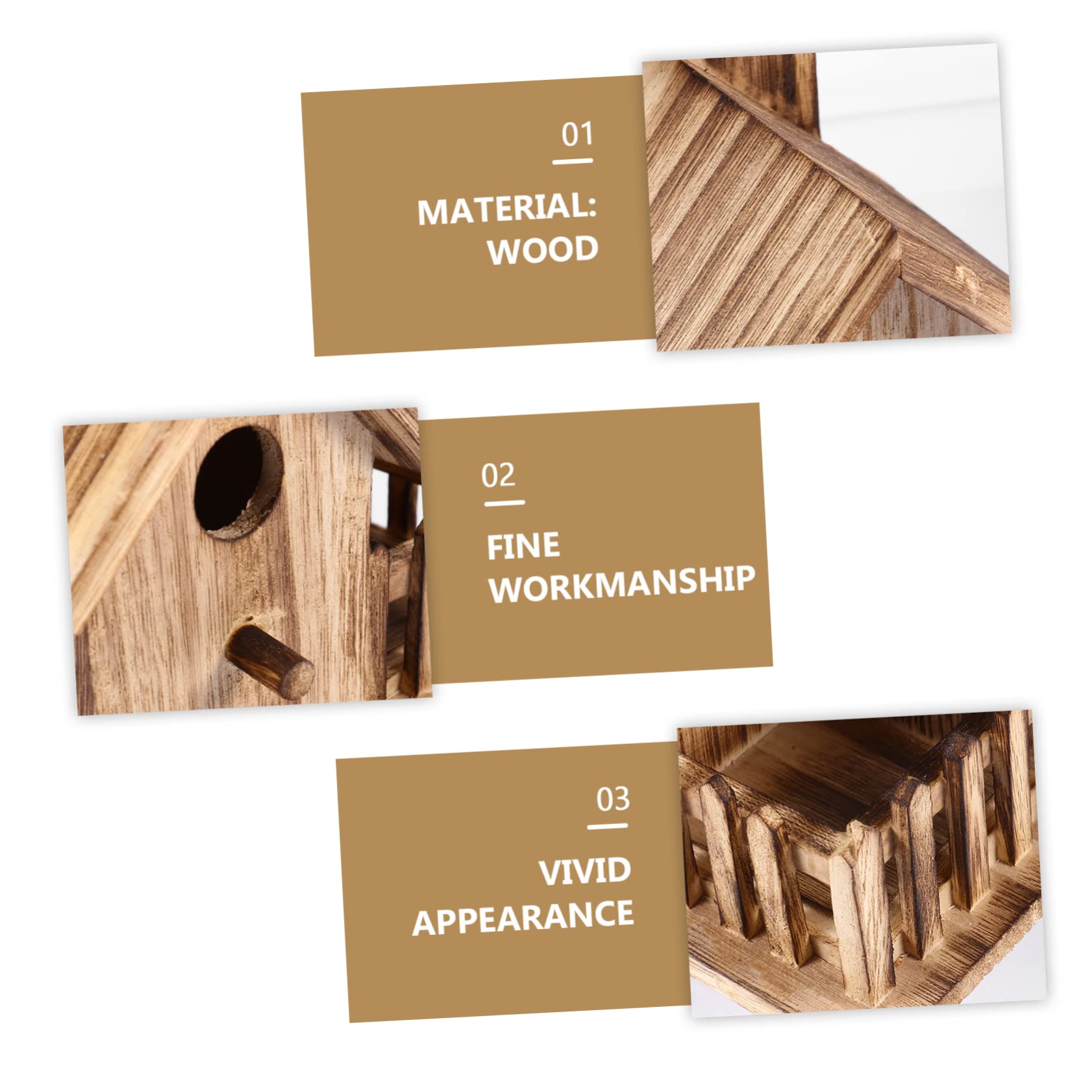 POPETPOP Casetta per Uccelli in Legno da Esterno per Pappagalli e Canarini, Nido Creativo a Forma di Casetta, per Pittura Fai-da-Te e Artigianato