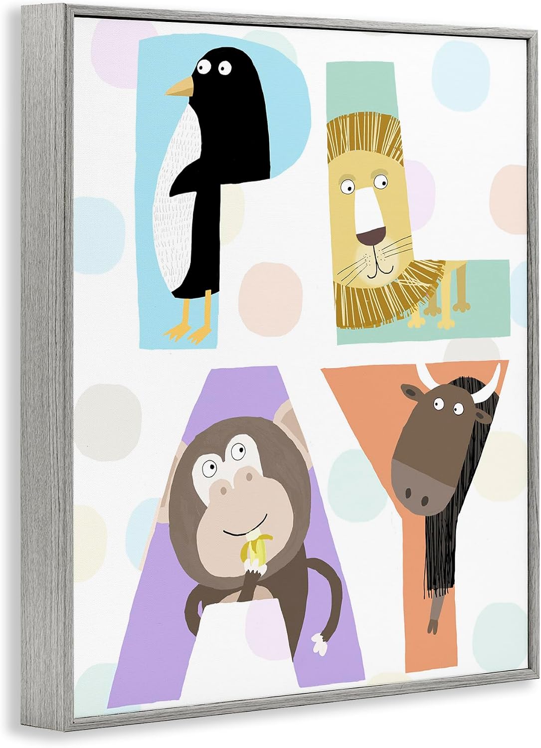 'Play Letters with Animals'| Framed Giclee Art