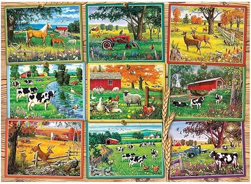 Cobble Hill - Rompecabezas de 1000 piezas, postales de The Farm, póster de muestra incluido