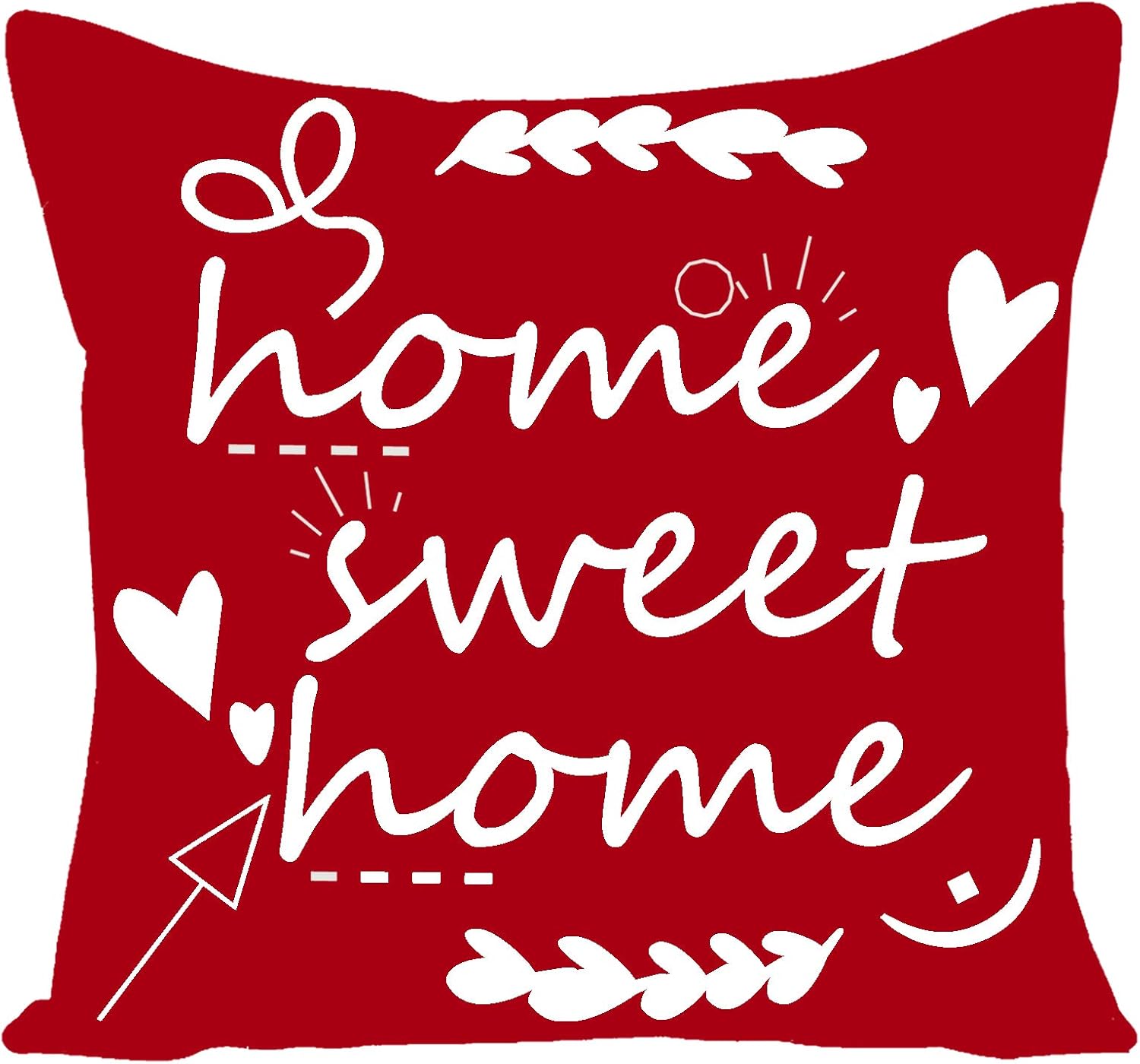 WILPROO Home Sweet Home Decorative Abstract Sofa Throw Pillow Covers, Geometric Outdoor Cotton Linen Pillow Case for Couch Bed Car (Red, 22x22 Inch,Set of 4) : Home & Kitchen
