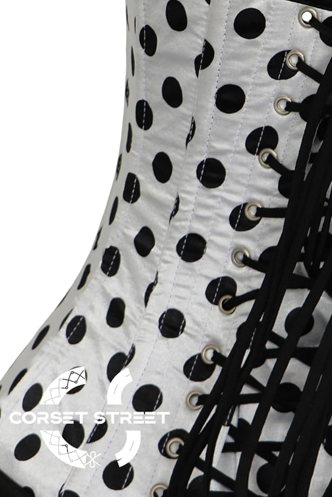 Amazon.com: CorsetStreet Women's White Polka Dot Satin