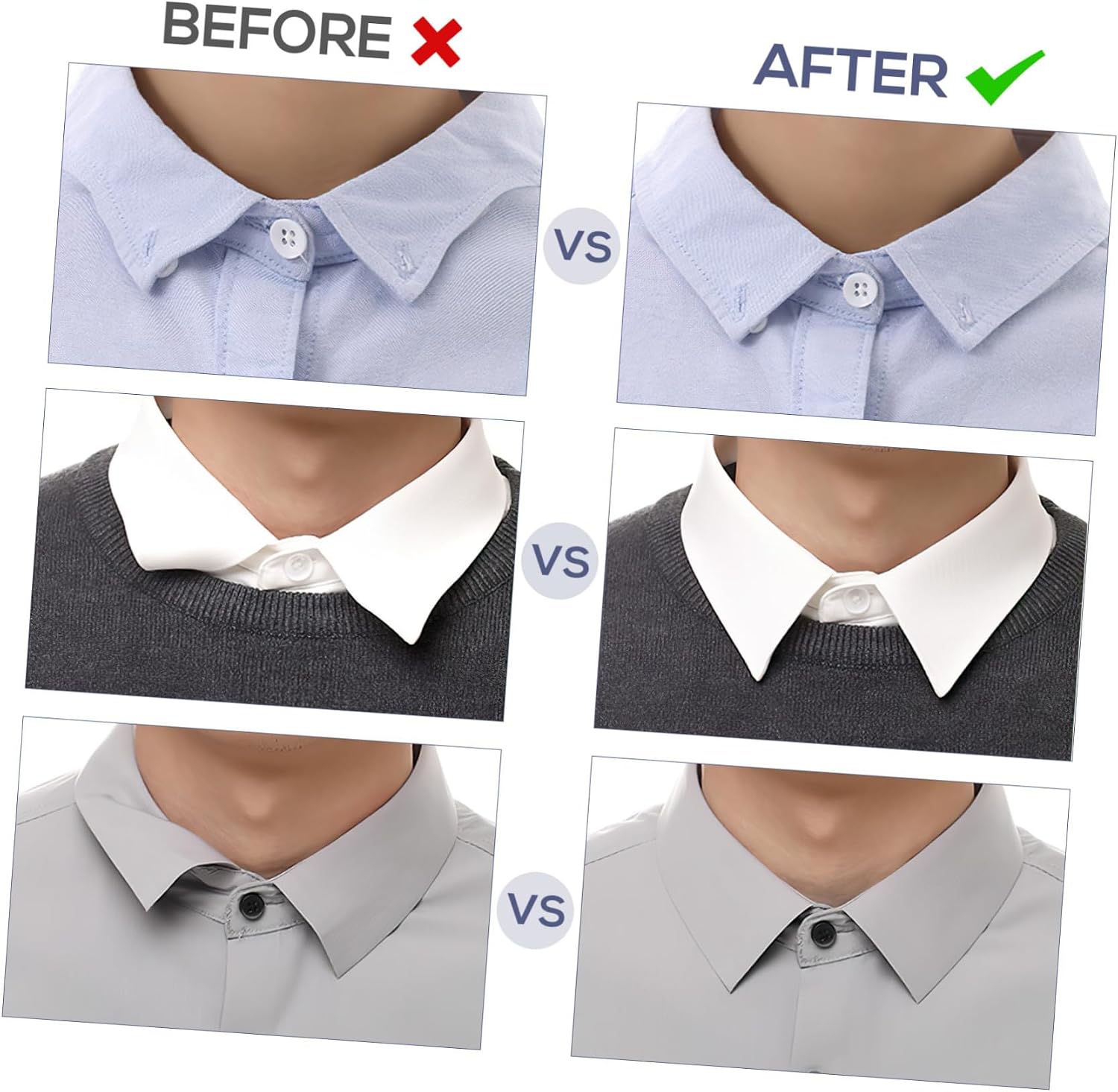 240pcs Pvc Shirt Collar Stickers -warping Collar Stays for Men and Women Support for Dress and Casual Shirts Shape Design Keeps Place