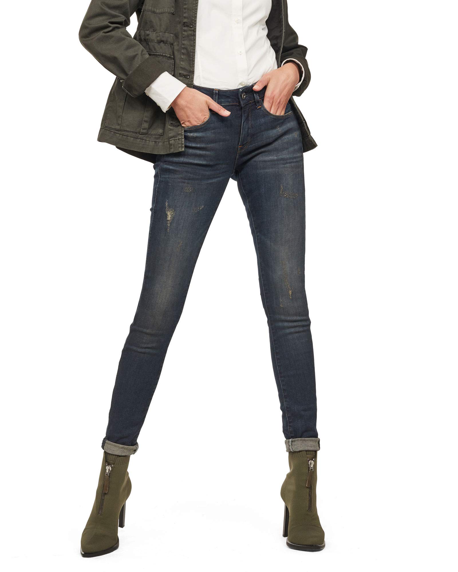 G-Star RAW Damen 3301 Deconstructed Mid Waist Straight Jeans