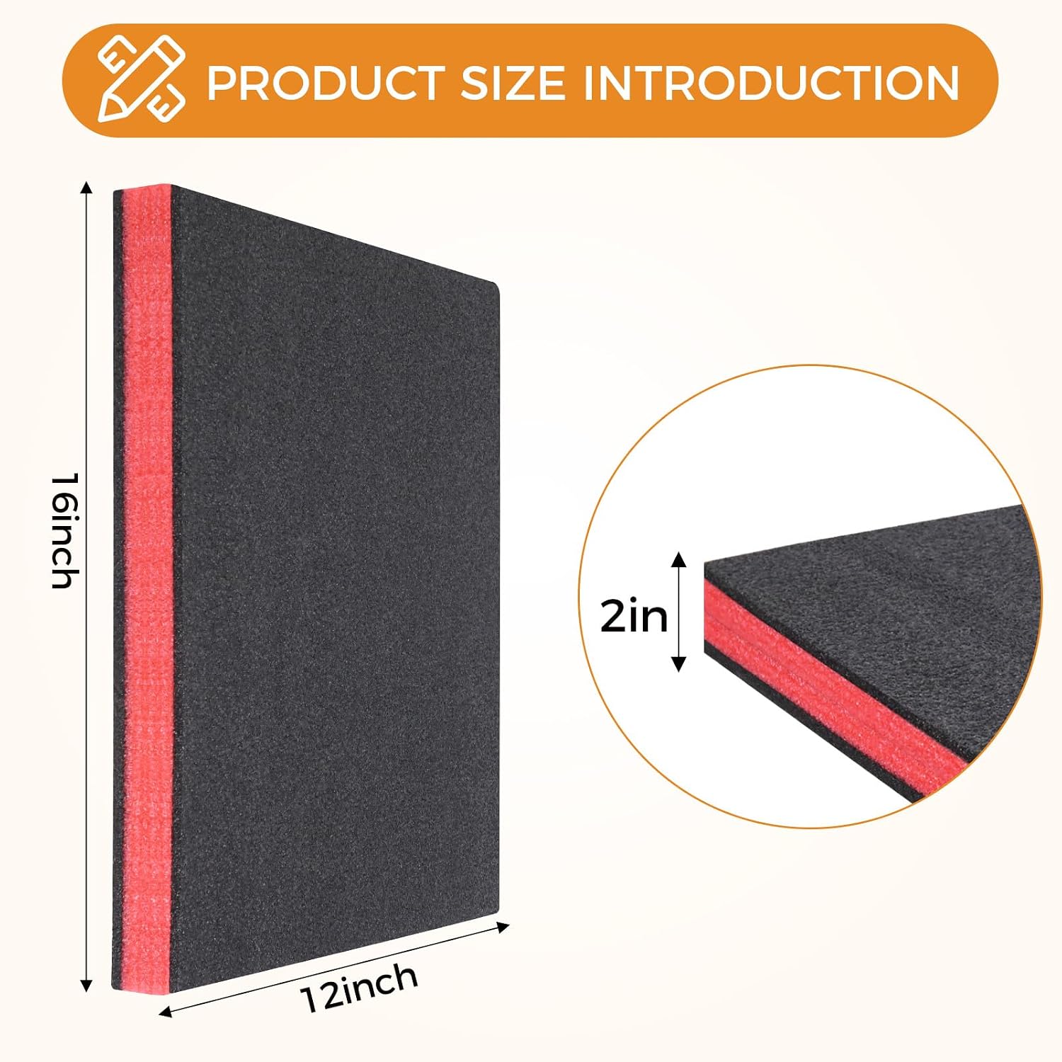 2 Pcs Tool Box Foam, 16 x 12 x 2 Inch Polyethylene Storage Sheets, Pluck Foam Inserts for Drawers and Cases, Cuttable Shadow Insert Organizer