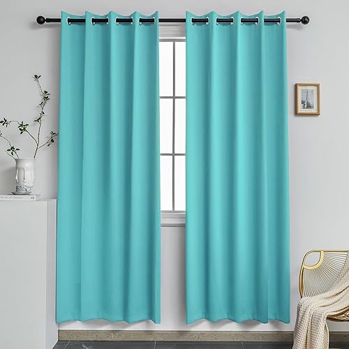 Miniatura 62 de YGO Cortinas opacas lilas para oscurecer la habitación de las niñas, con aislamiento térmico, paneles de cortina para sala de estar, para