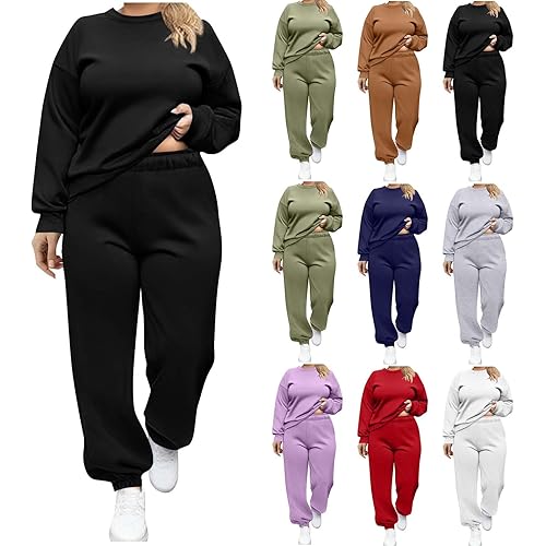 Two Piece Sets For Women Fall Long Sleeve Sweatshirt Plus Size Sweatsuit Sweatpants Fashion Tracksuit