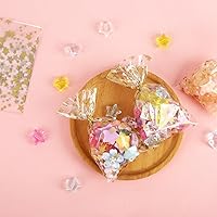 Vista 4 de 100 bolsas de celofán, bolsas de celofán transparente de 4 x 6 pulgadas, 100 lazos giratorios, para envolver regalos, embalaje de dulces, postres