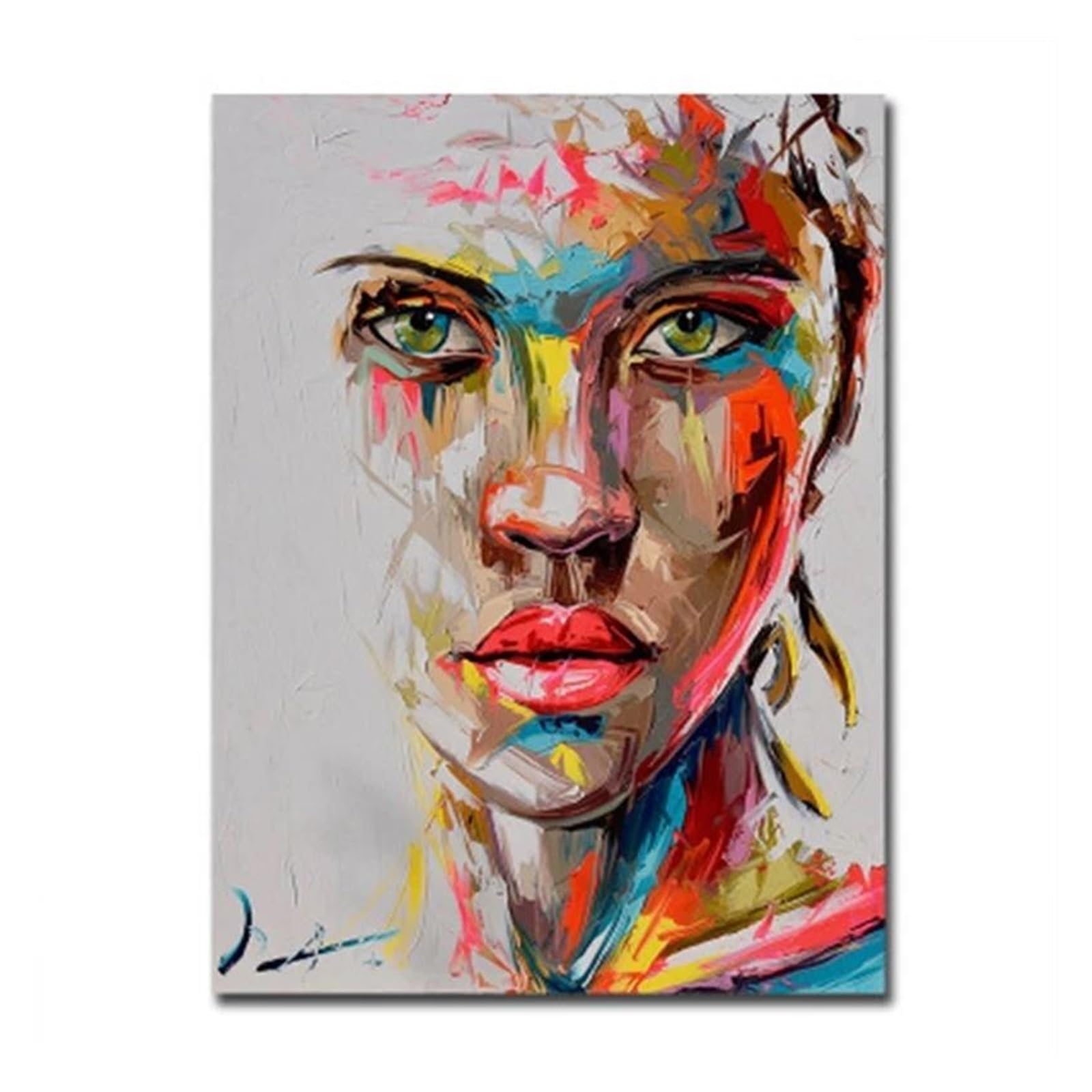 Tableaux décoration murale moderne abstraite : poster visage femme pop art 40x60cm