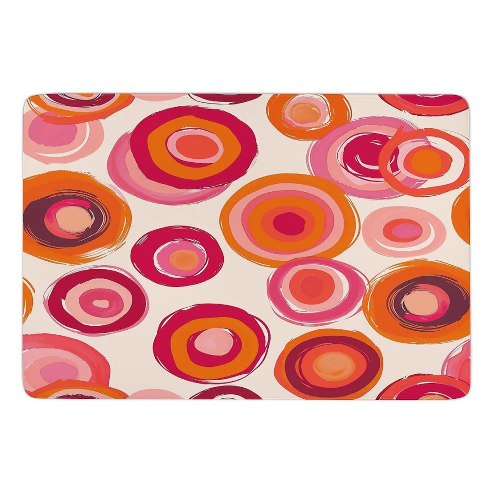 Tapis pour salon et terrasse design cercles imprimés pour un intérieur chaleureux