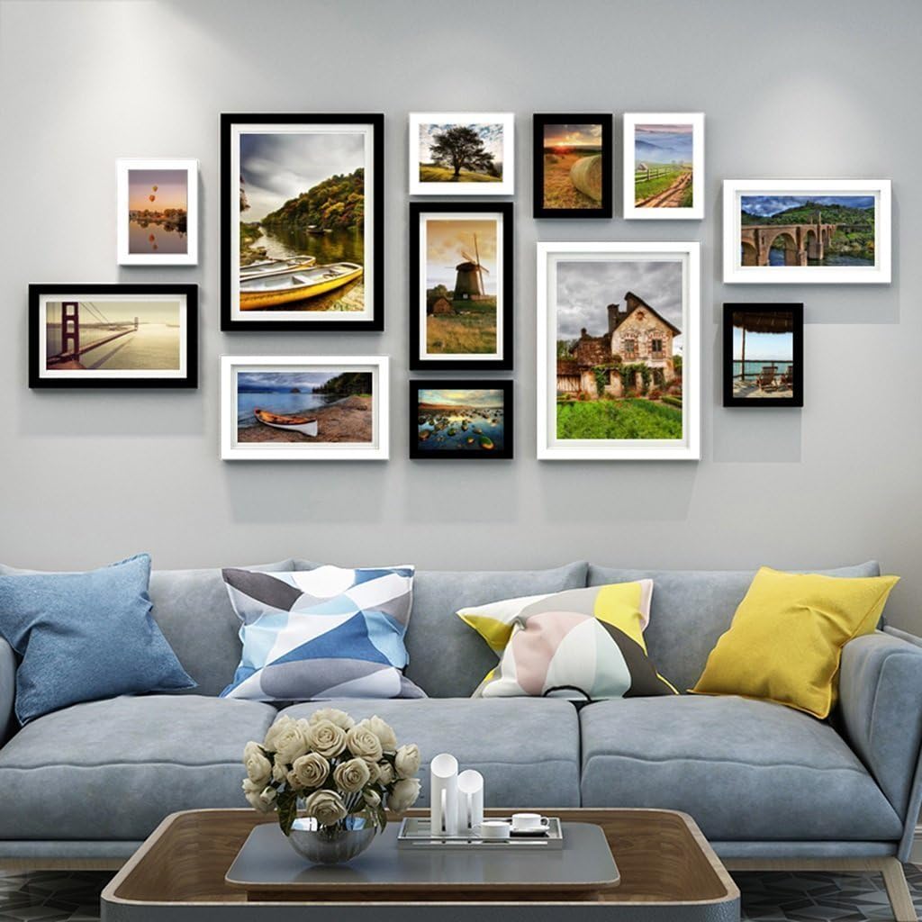 Photo frame collage Living Room Photo Wall, 12 pcs/sets Collage Photo Frame Set Photo Wall Simple Photo Wall Frames DIY Photo Wall Frame (Color : B)