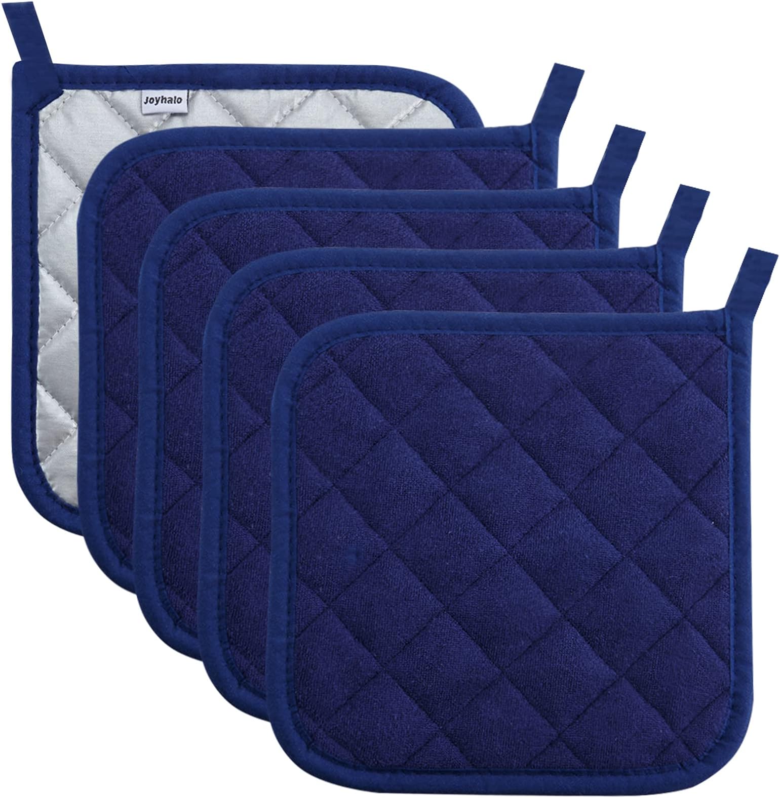 joyhalo Pot Holders Clearance for Kitchen Heat Resistant Potholder, Hot Pads, Trivet for Cooking and Baking (5, Dark Blue)