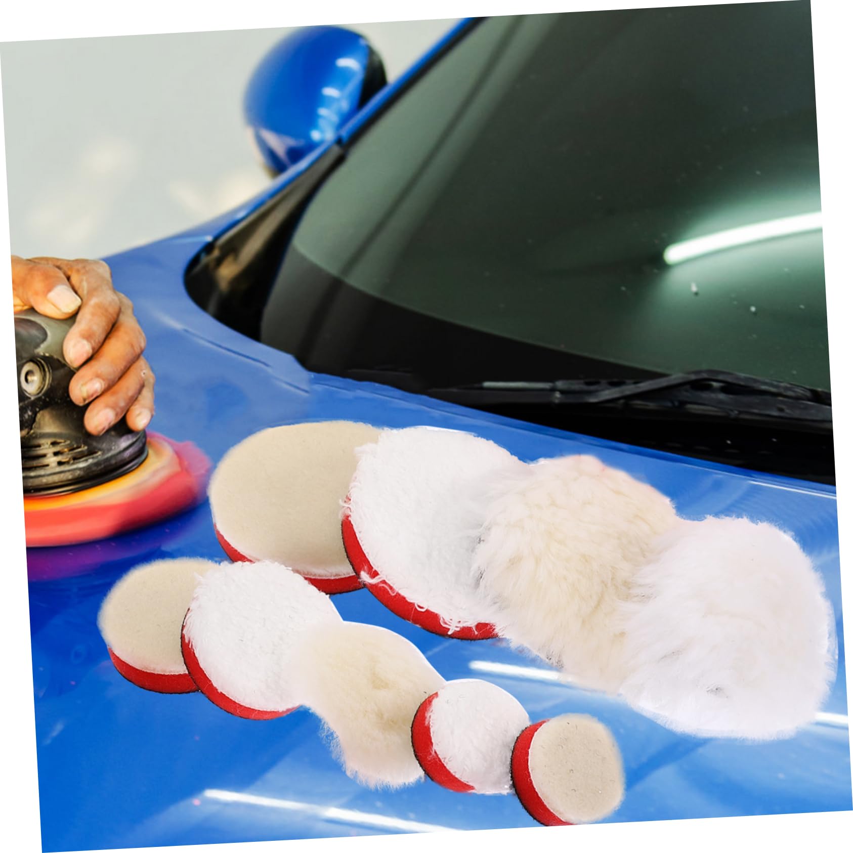 PRETYZOOM Tampone Per Lucidatura Autoadesivo in Spugna Kit Di Tamponi Lucidanti Per Trapano Ruote Per Lucidatura e Applicazione Di Cera