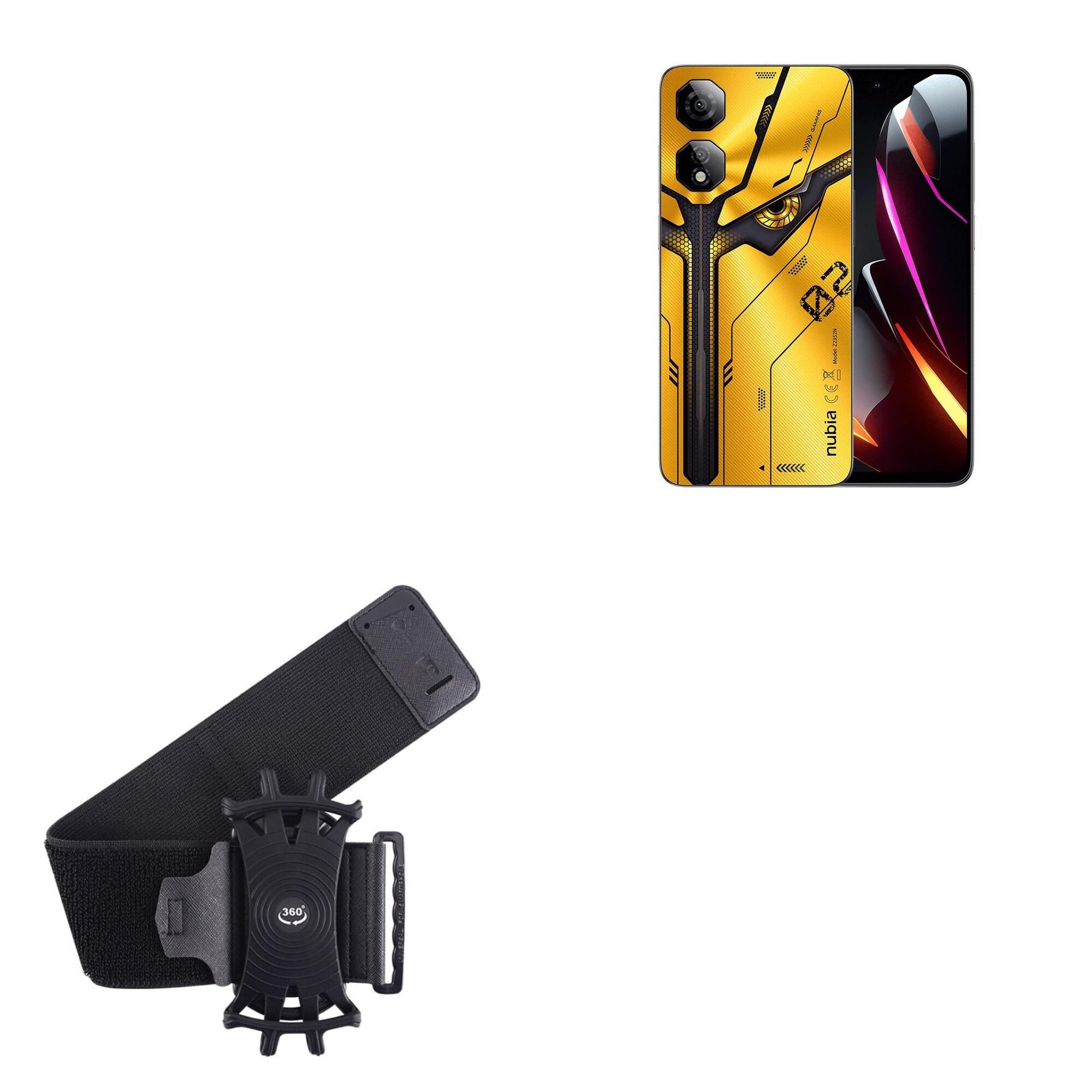 BoxWave Holster Compatible with ZTE Nubia Neo 2 - ActiveStretch Sport Armband, Adjustable Armband for Workout and Running - Jet Black