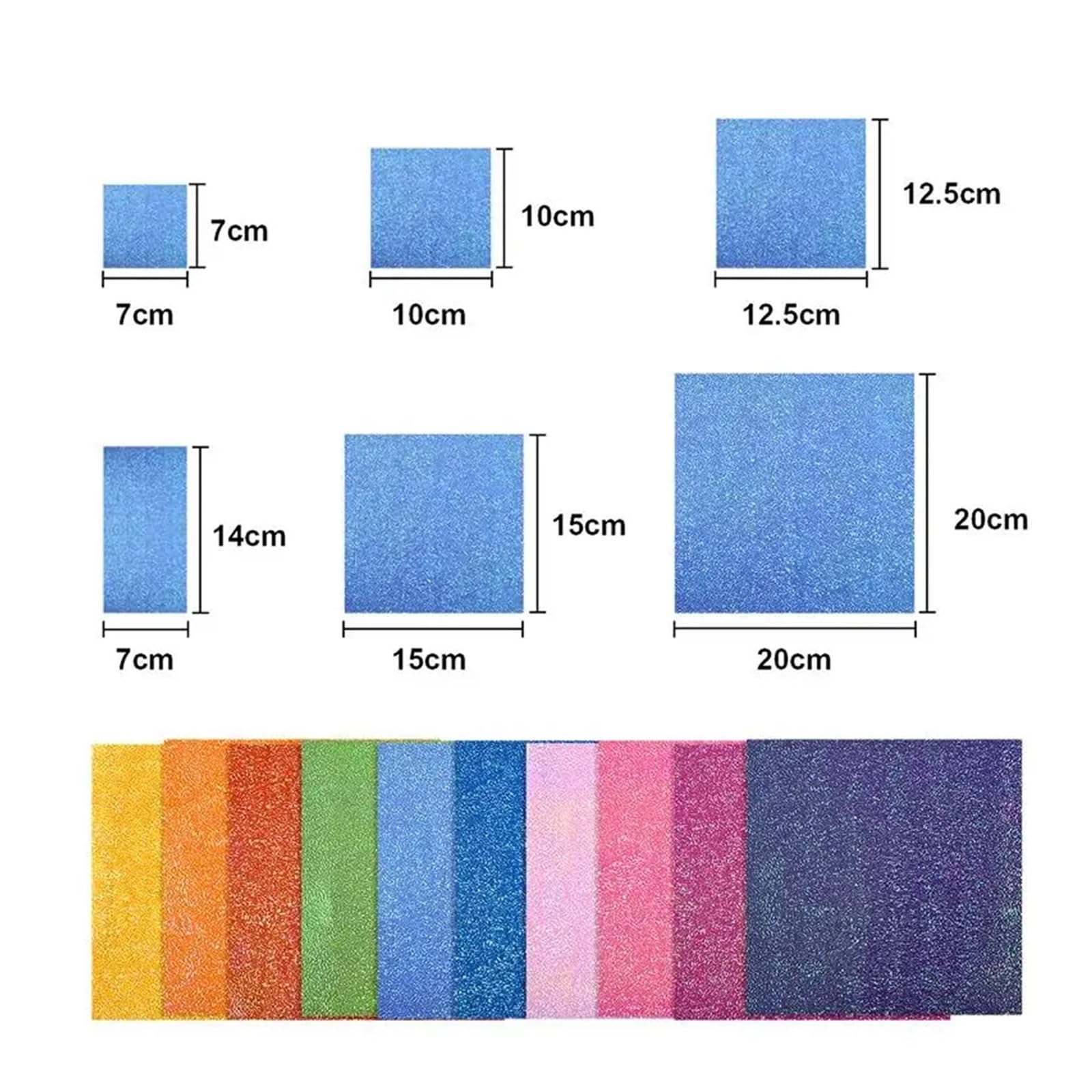 100 Stück Mix Perlglanzpapier Buntes Glitzer Origami Kinder Handgefertigte Materialien DIY Scrapbooking Faltbastelpapier Quadrat Für Handgefertigte Dekorationen(12.5x12.5cm)
