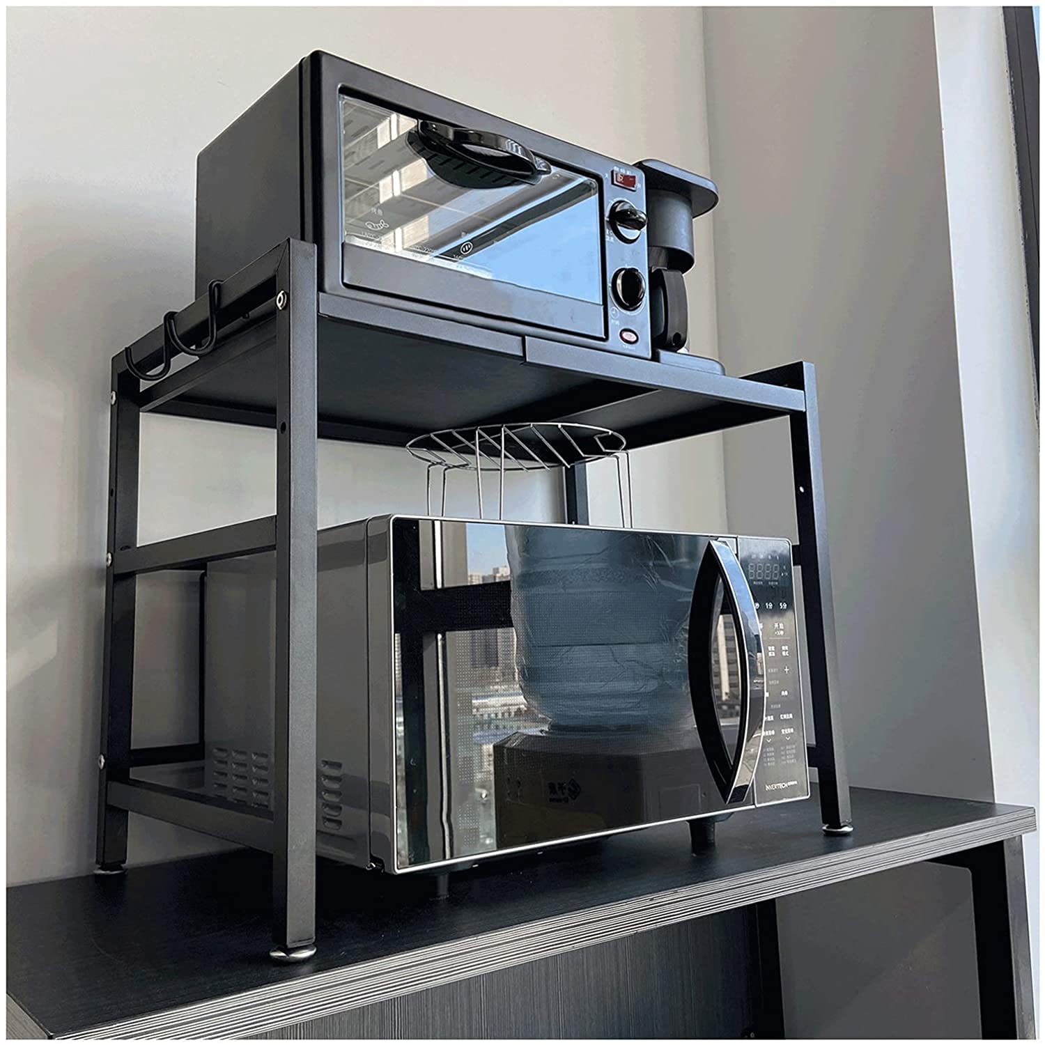 Étagère micro-ondes extensible charge lourde et organisateur de rangement cuisine