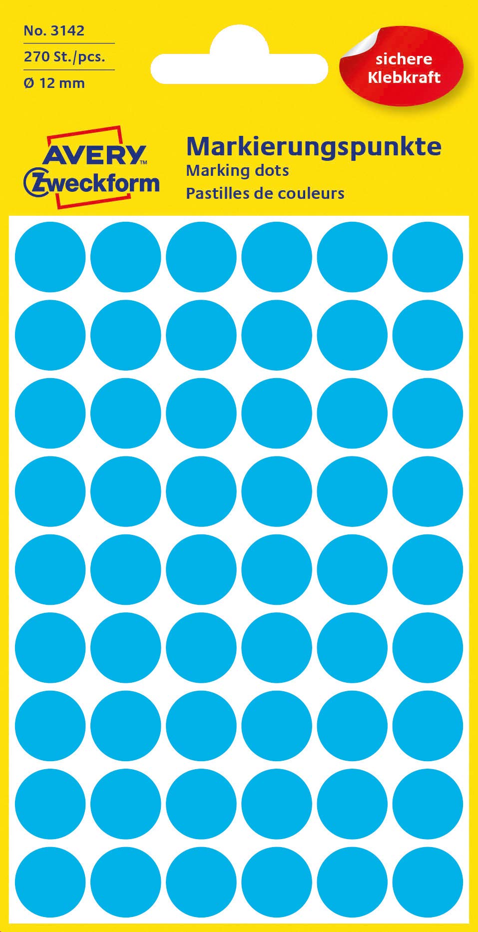 Avery Colour Coding Dots Blue ø12mm 270 Labels