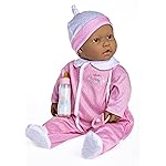 La Baby Hispanic 20-inch Small Soft Body Baby Doll | JC Toys - La Baby | Washable |Removable Pink and White w/Hat, Pacifier & Magic Bottle | for Children 12 Months +