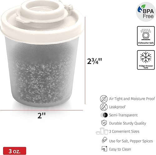 Miniatura 6 de Juego de 2 saleros y pimenteros medianos a prueba de humedad, para ir de campamento, picnic, al aire libre, cocina, loncheras, juego de especias de