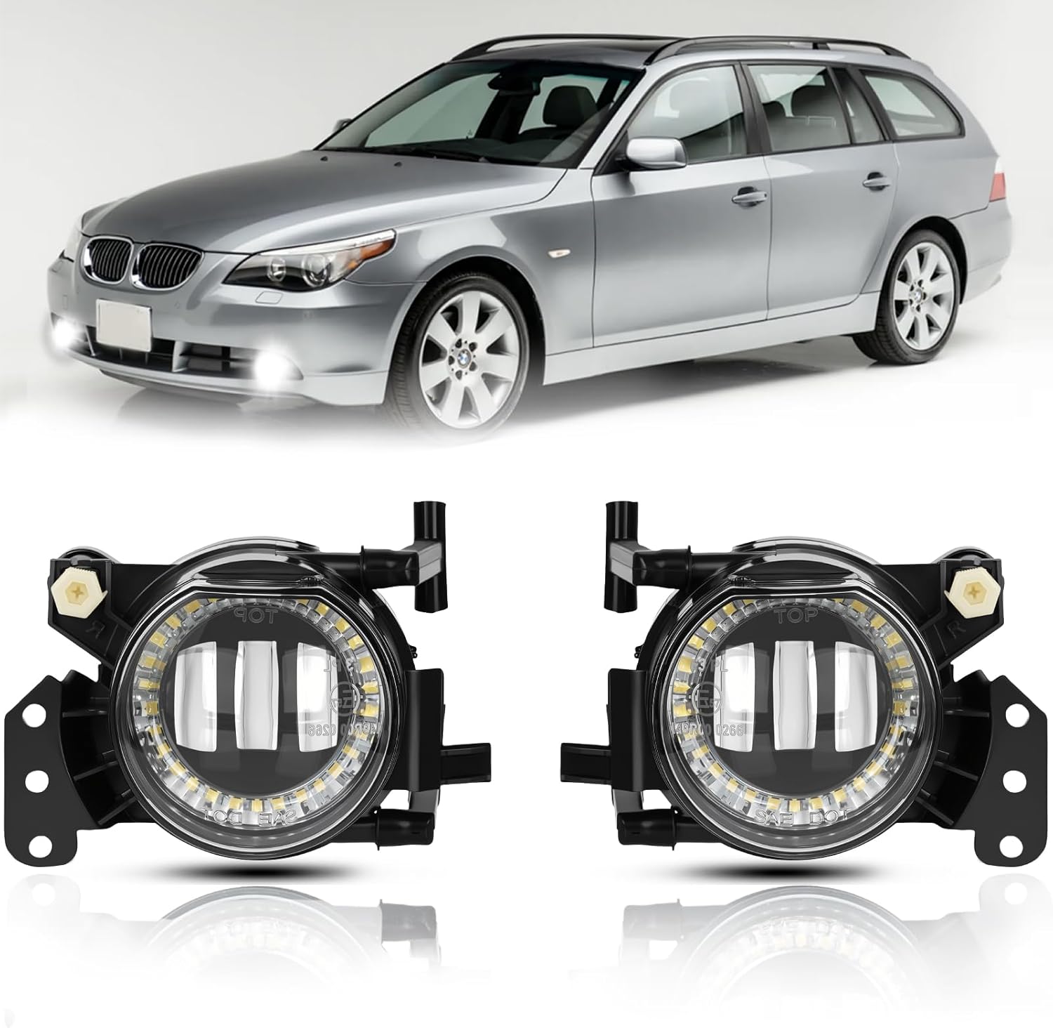 LED Fog Lights for BMW E60 E61 525i 525xi 530i 530xi 545i / E46 325Ci 330Ci / E90 E91 325i 325xi 328i 328xi 330i 330xi 335i / E63 E64 645Ci 650i/ E83 X3 / M3, 3 5 6 Series, SDN/WGN/CPE/CONV (LED Bulb)