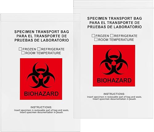 GPI - Paquete de 100 bolsas con cremallera de muestras de riesgo biológico, con bolsa, 2 mil de grosor, para tus muestras de laboratorio o centro de