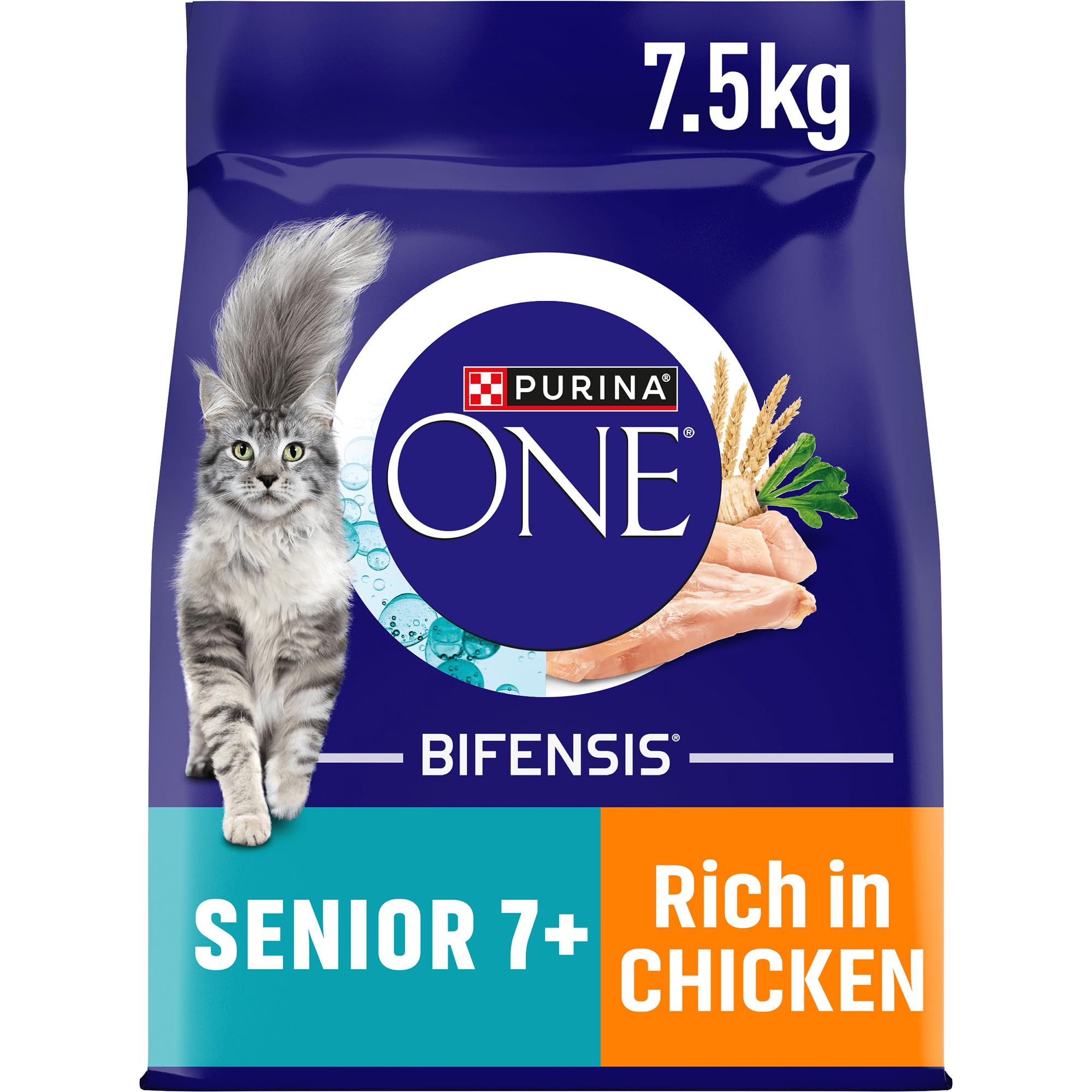 PURINA ONE Bifensis Senior 7+ Dry Cat Food Chicken 7.5kg Pack
