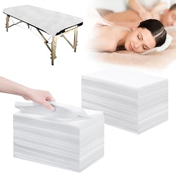 Disposable Massage Table Sheets 200 Pcs White Non Woven Bed Cover 31x71"