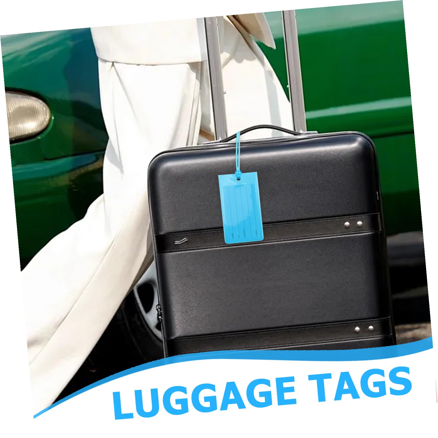 Etichette Valigie da Viaggio 30 Pezzi in Pvc per Identificazione Bagagli | Adatte a Terminal Crociera e Aeroporti, Inserto Carta Identificativa, Formato