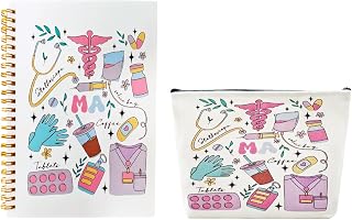 Nurse Notebook and Nurse Makeup Bag, Nursing Student Gifts(White) | Hardcover Spiral Notebook, Nursing School Supplies for Students, Nurse Graduation Appreciation Gifts
