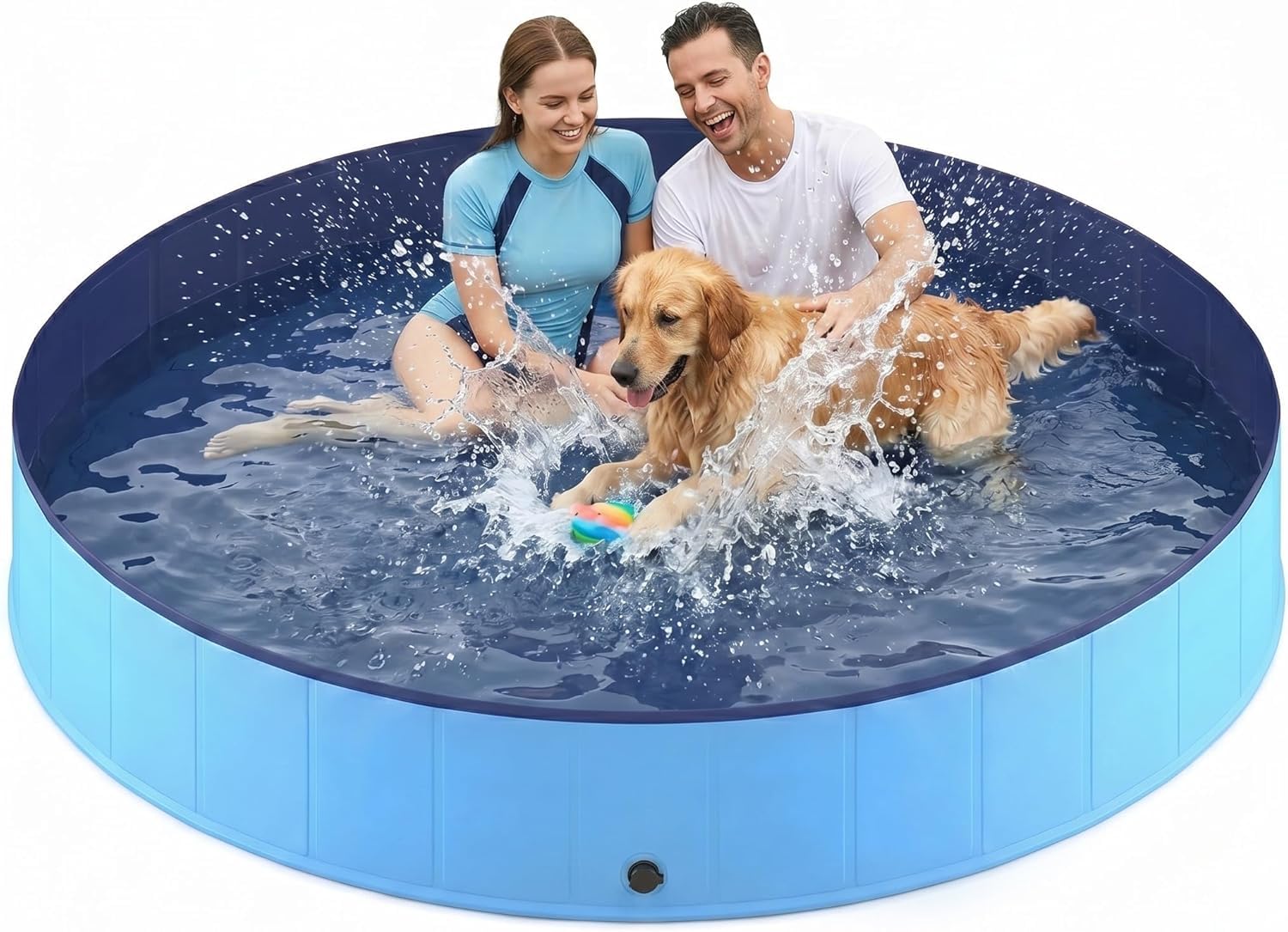 Photo 1 of Lesguyor Foldable Dog Pool - Blue, 80" x 16"