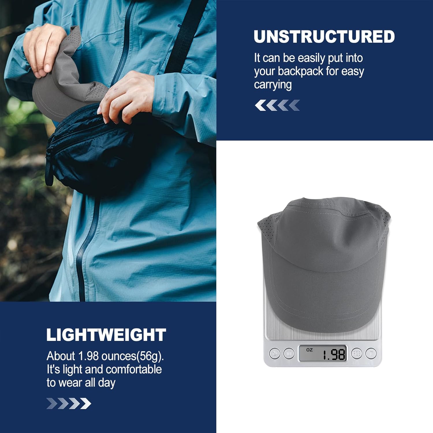 BOTVELA Men Performance Hat Unisex Unstructured Curved Brim Baseball Cap for Workouts, Running, Golf, Gym - Image 5