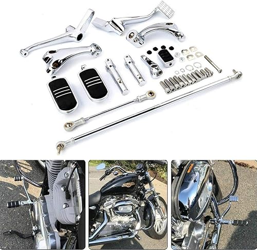 Miniatura 12 de TCT-MOTORPARTS Juego completo de clavijas de pie para Harley Sportster XL883 XL1200 1991-2003 negro 2002 2001 2000 1999 1998