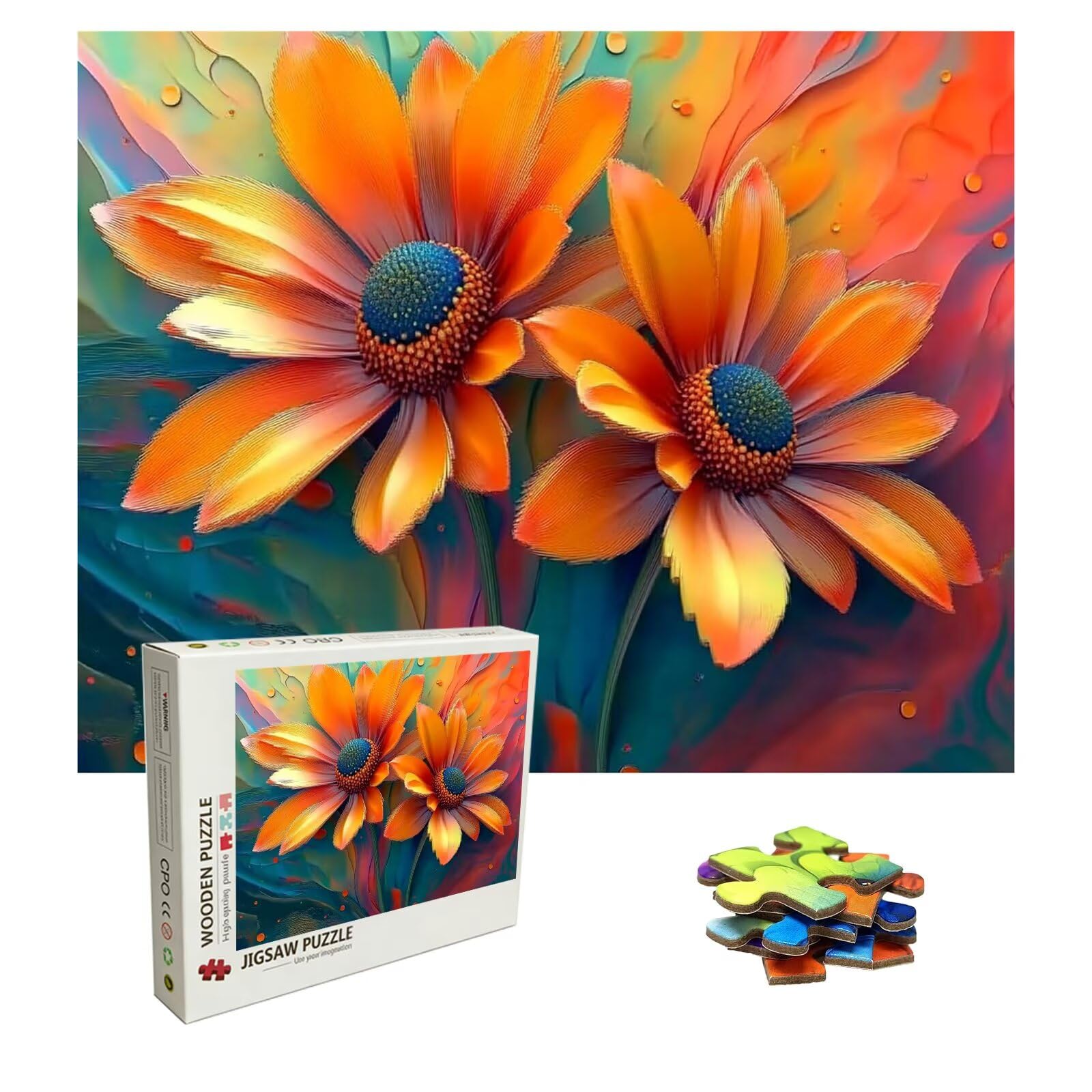 Zestaw puzzli 5000 elementów, trudne puzzle, drewniane puzzle dla całej rodziny, zestaw "zrób to sam" dla dorosłych, nadają się jako dekoracja ścienna, prezenty dla kobiet, temat: chryzantema 8p-870