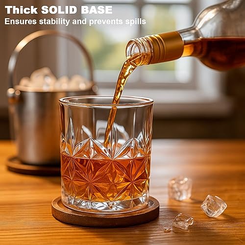 Miniatura 4 de Yaomiao 18 vasos de whisky a la antigua a granel de 10 onzas, vasos de cóctel de vidrio de bourbon para whisky, licor de bourbon y bebidas de