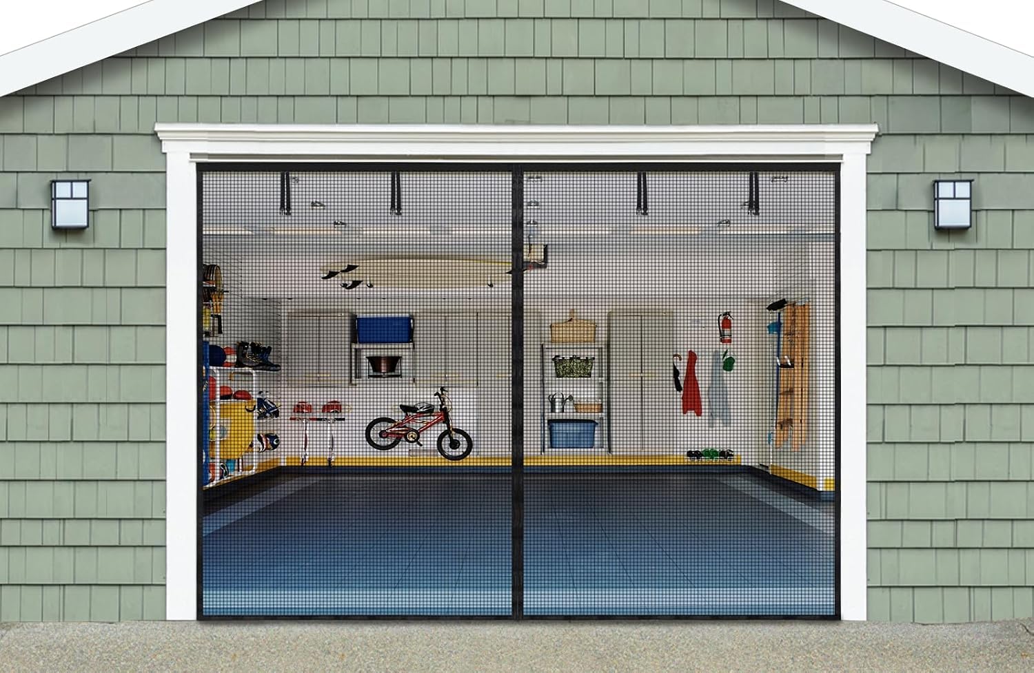 Moustiquaire magnétique porte de garage 3x2.1m double porte