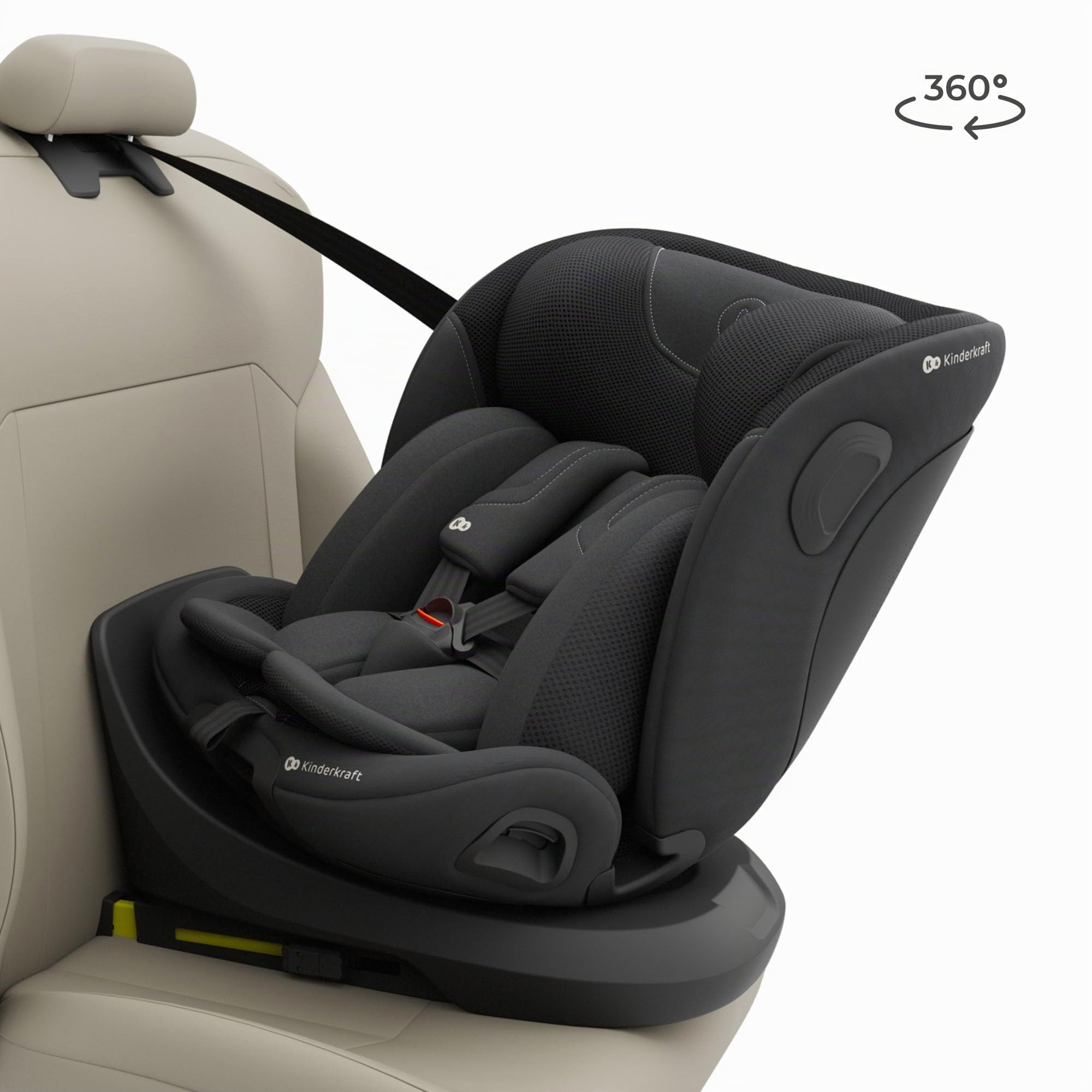 Kinderkraft I-GROW 2 PRO Kindersitz 0-36 kg I-SIZE 40-150 cm 360° drehbar Isofix Schwarz