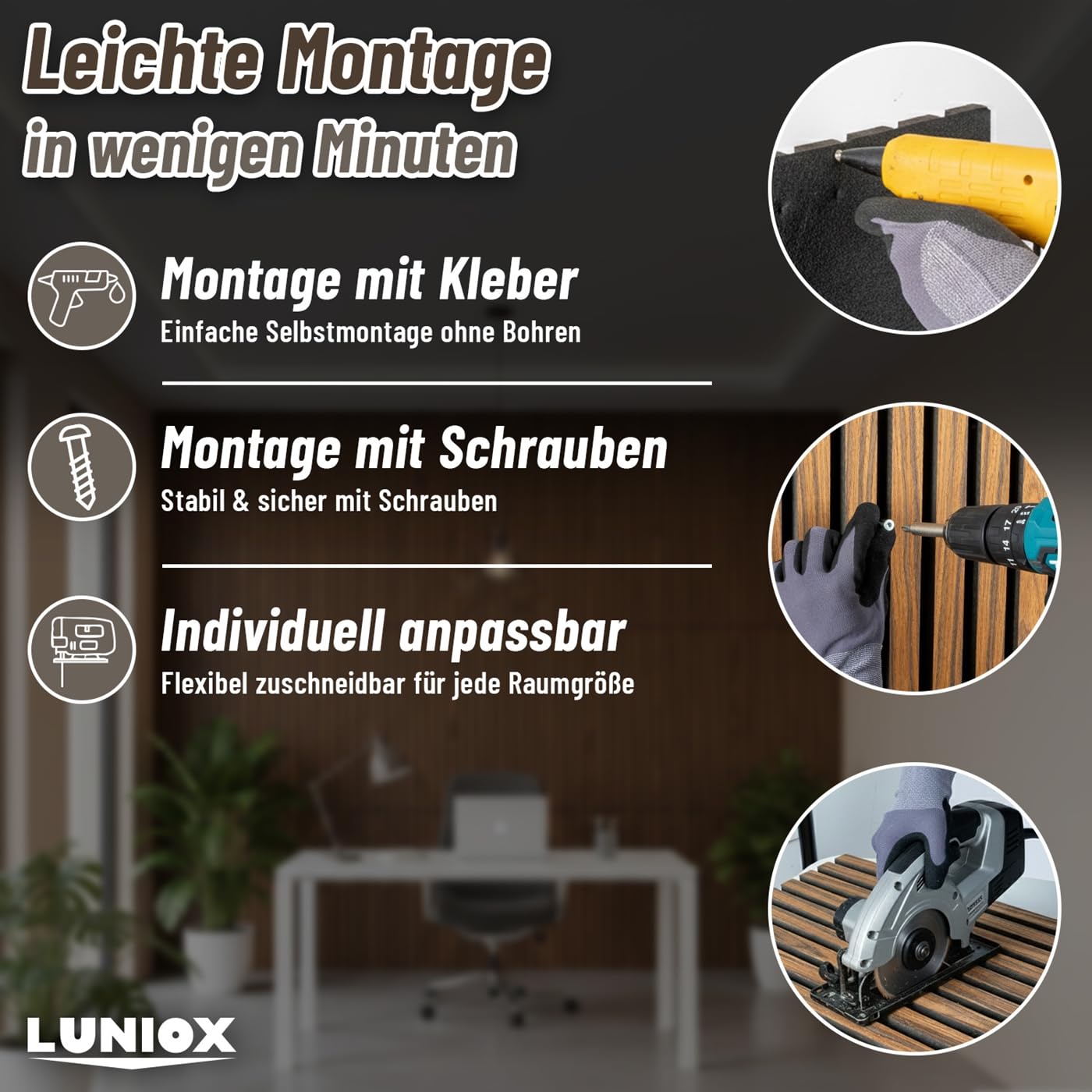 4X Akustikpaneele Rosenholz 119x59,5x2,1cm, Wandpaneele, Schallabsorber, Wandverkleidung, Schallschutz