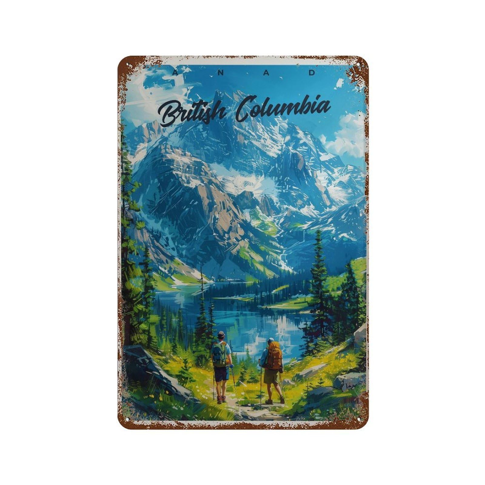 xiaoxiaoshen Banff Travel Canadian Rockies Illustrated Wall Decor Art Metal Tin Poster Modern Home Decor Art Home Bar Shop Decorations Vintage Sign 30x20cm