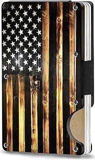 Carbon Fiber Minimalist Credit Card Holder & Money Clip Wallet for Men Slim Rfid Wallet Easily Removable Money Clip for Men Bifold Rfid Blocking Minimalist Slim Wallet - Vintage Flag