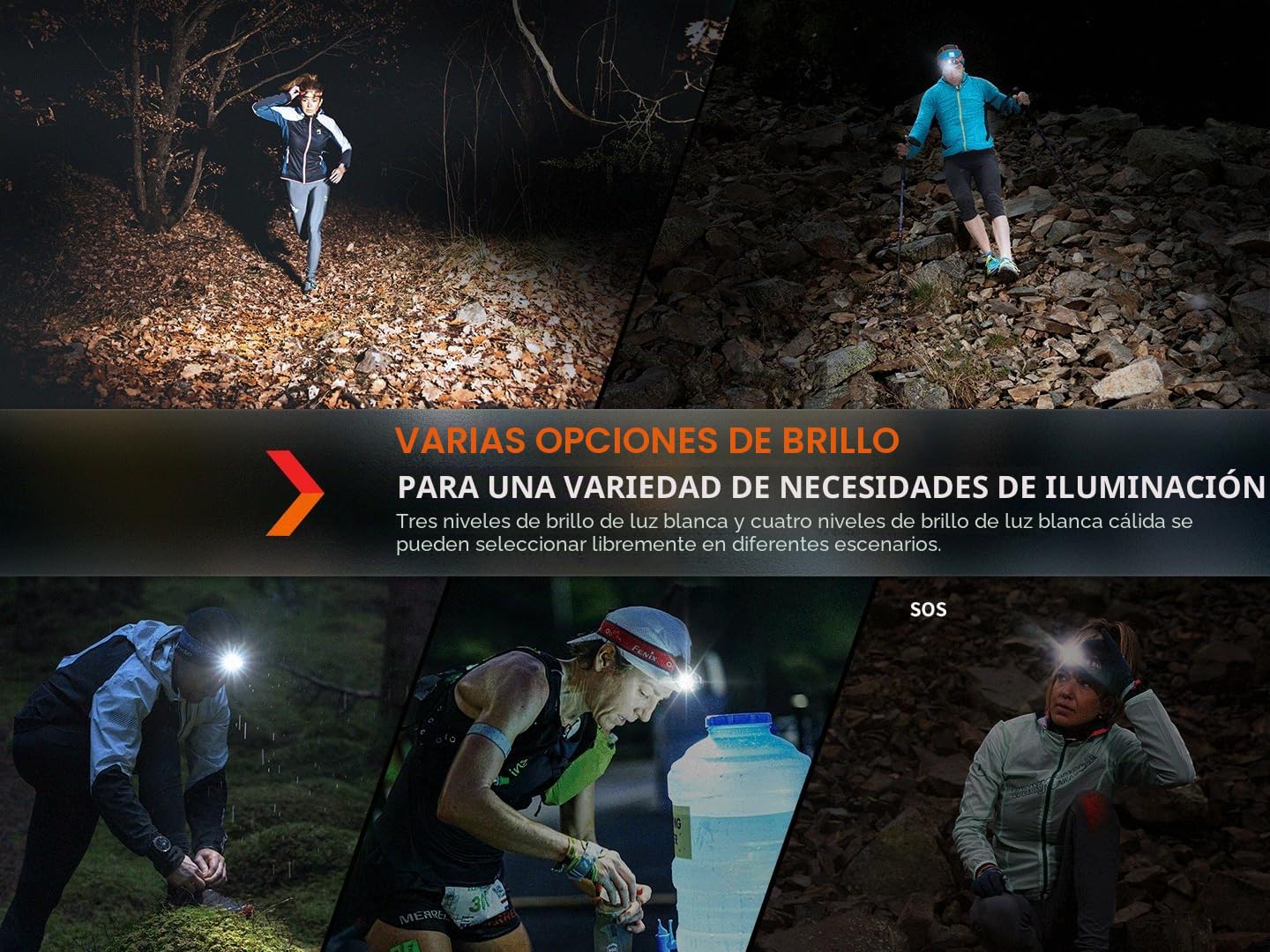FENIX HM65R-T v2.0 - Linterna frontal recargable ligera para correr y al aire libre | 1600 lúmenes | 170 m | 300 horas máximo | Diadema deportiva ajustable de clic bidireccional | Vigas blancas y