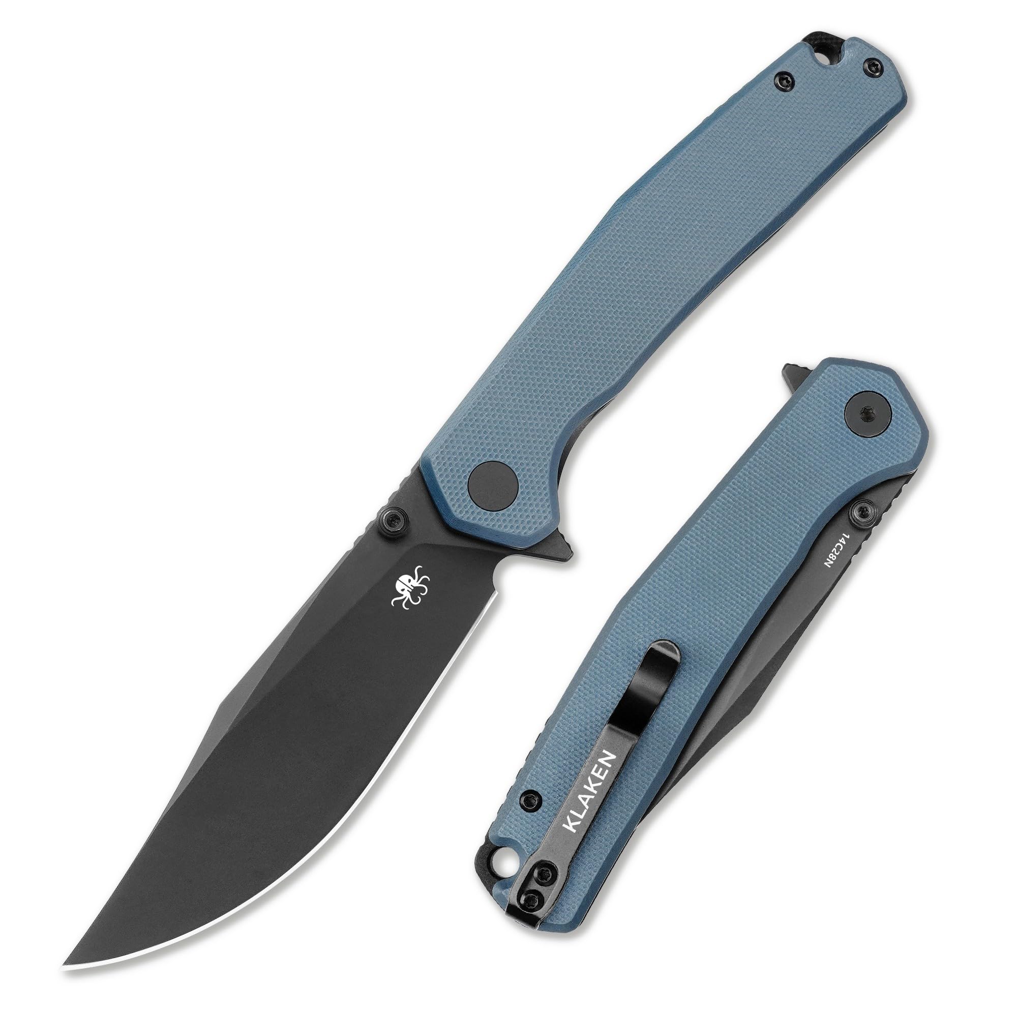 KLAKEN Lancet Pocket Knife, Swedish 14C28N EDC Knife, G10 Folding