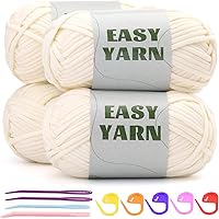 Vista 14 de 12x50g (1.43kg) Hilo de Ganchillo, Hilo para Tejer, 12x79.6m Mezcla de Algodón y Nylon Multicolor para Principiantes con Puntos Fáciles de Ver